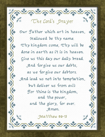 The Lord's Prayer Matthew 6:9-13 Antique Blue